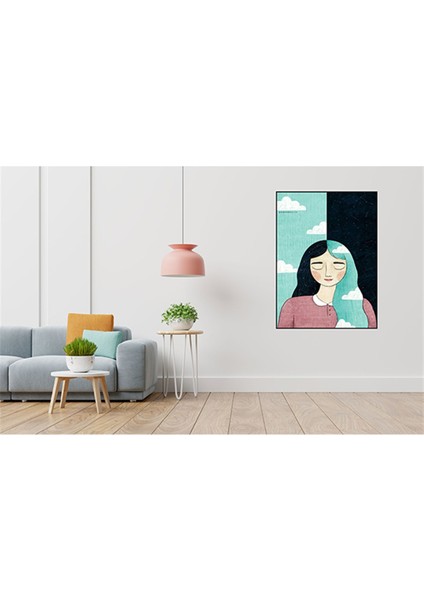 Iki Sacli Kiz 40 x 60 Elmas Mozaik Tablo