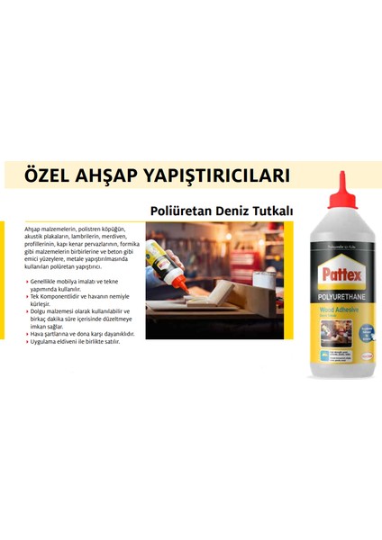 Poliüretan Deniz / Ahşap Tutkalı 500 GR-410 ml 4'lü Paket