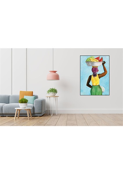 Meyve Tasiyan Kadin 40 x 60 Elmas Mozaik Tablo