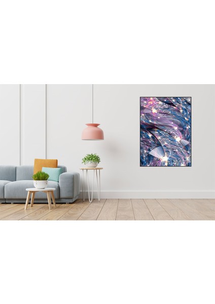 Mor Mavi Kristal Desen 40 x 60 Elmas Mozaik Tablo
