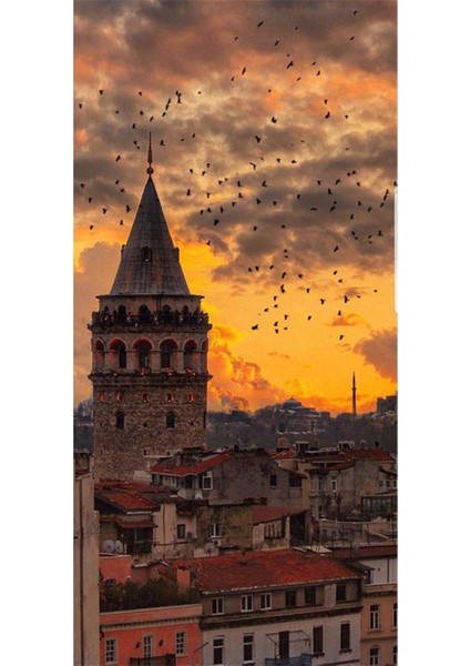 Gun Batimi Galata 38 x 69 Elmas Mozaik Tablo