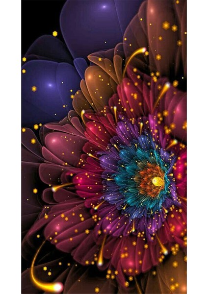 Soyut Cicek Desen 40 x 60 Elmas Mozaik Tablo