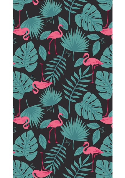 Flamingo Yaprak Desen 40 x 60 Elmas Mozaik Tablo