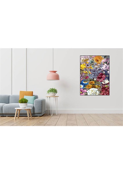 Hatmi Cicekleri Desen 30 x 61 Elmas Mozaik Tablo