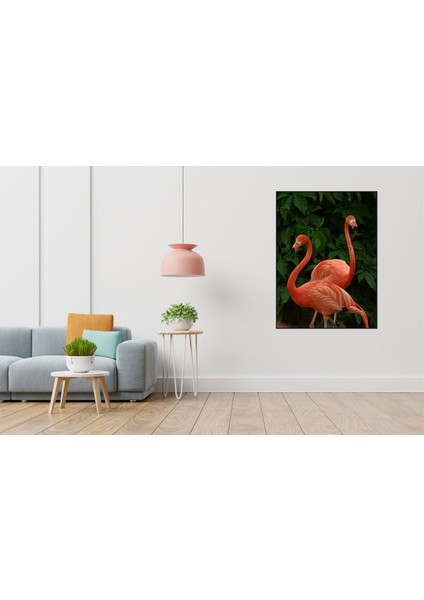 Bir Cift Flamingo 40 x 60 Elmas Mozaik Tablo