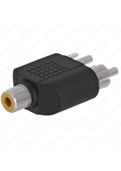 Rca Dişi - 2 Rca Erkek Y Splitter Ses Adaptörü Dönüştürücü