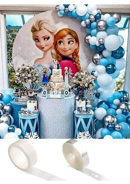 Elsa Frozen Konsept Balon Zincir ve Yapışkan Set