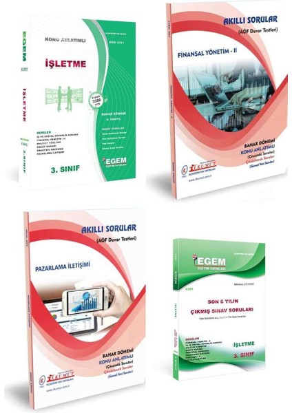 Açık Öğretim İşletme 3. Sınıf Bahar Dönemi 6 Dönem Konu Anlatımlı Soru Bankası + Çıkmış