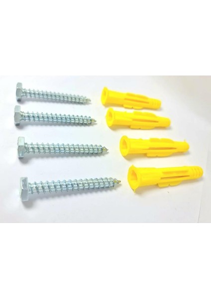 10MM Sarı Plastik Dübel + Vida 100ADET (13 Anahtar Başlı)
