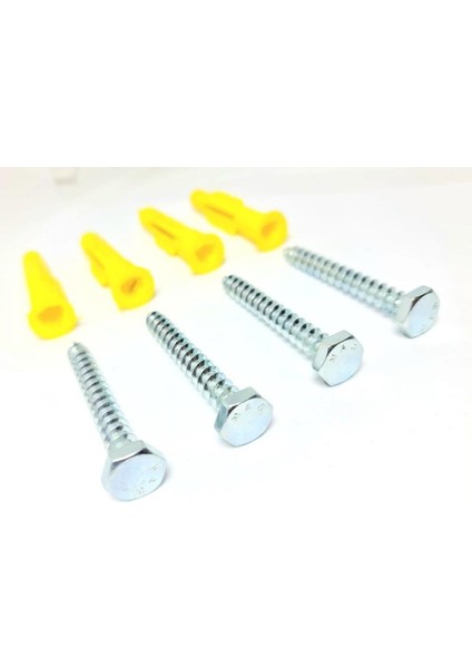 10MM Sarı Plastik Dübel + Vida 100ADET (13 Anahtar Başlı)