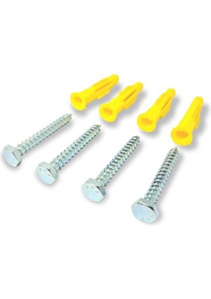 10MM Sarı Plastik Dübel + Vida 100ADET (13 Anahtar Başlı)