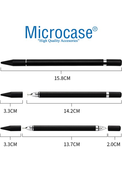 Universal Telefon Tablet iPad 2in1 Disk Uçlu Stylus Pen Dokunmatik Kalem - AL3462