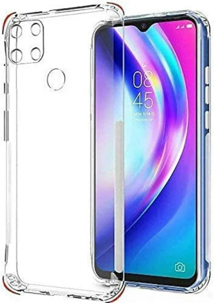 Caseworld Oppo A15 Uyumlu Kapak Kamera Korumalı Şeffaf Airbag Antishock Köşe Korumalı Silikon Kılıf