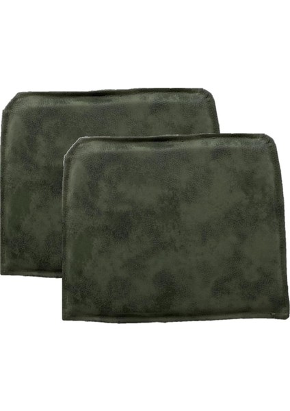 Knsz sırt minderi 2 li mazlum haki siyah kumaş cırtlı tel sandalyesi sırtı için