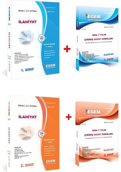 AÖF Açık Öğretim İlahiyat 1 ve 2. Sınıf Bahar Dönemi 2 ve 4 Dönem Konu Anlatımlı Soru Bankası + Çıkmış