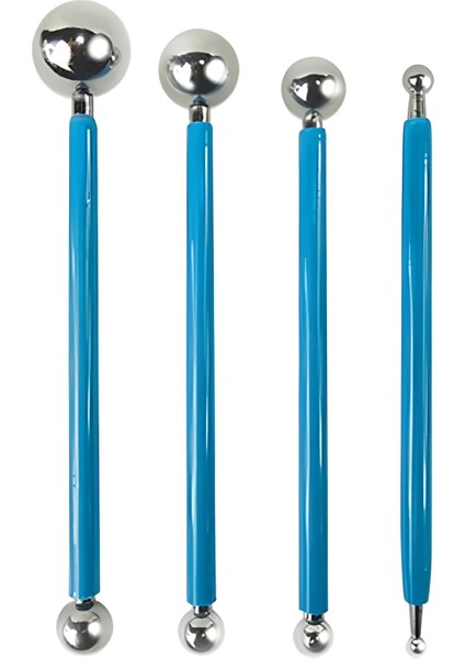 Top Uçlu Metal Çiçek Modelleme Çubuğu Marzipan 4’lü