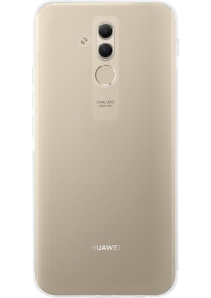 Huawei Mate 20 Lite ile Uyumlu Kapak Kamera Korumalı Tıpalı Silikon Şeffaf Kılıf