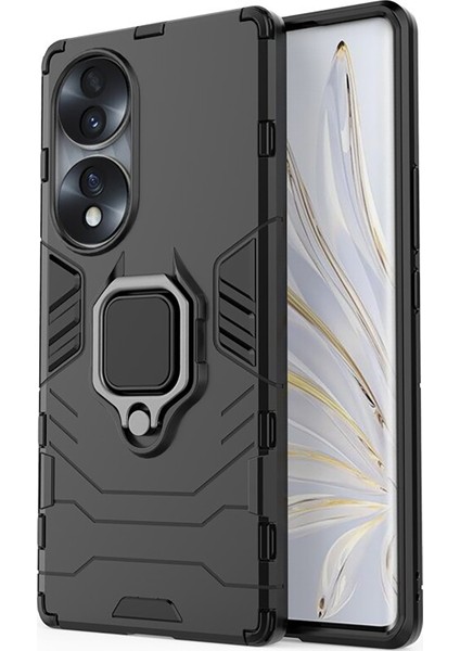 Honor 70 Batman Serisi Yüzük Standlı Armor Kılıf - Siyah AL3349