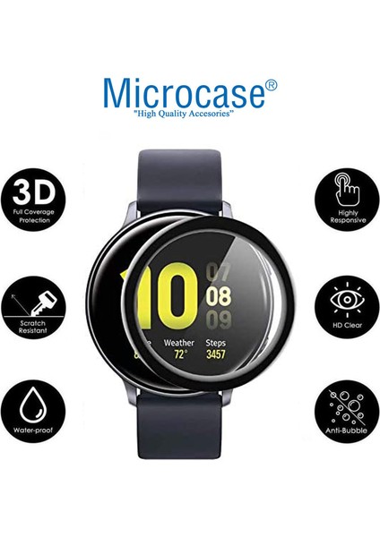 Google Pixel Watch Tam Kaplayan Kavisli Ekran Koruyucu 3D Pet Film - Siyah AL3385