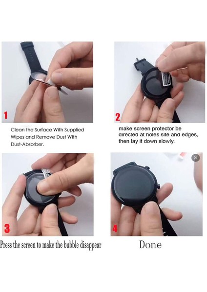Google Pixel Watch Tam Kaplayan Kavisli Ekran Koruyucu 3D Pet Film - Siyah AL3385
