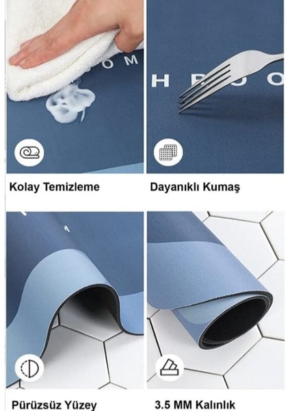 Süper Su Emici Kaymaz Tabanlı Oval Banyo Paspası modelleri