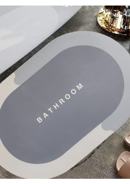Süper Su Emici Kaymaz Tabanlı Oval Banyo Paspası fırsatları