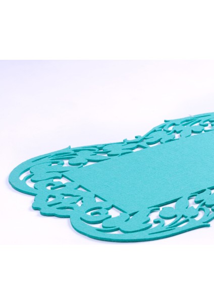 Turkuaz keçe amerikan servis, flower - 27x44 cm 1 adet fiyatları