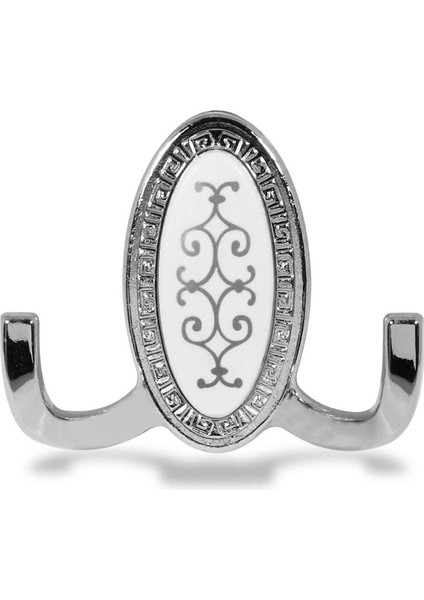 Vestiyer Duvar Askısı Dolap Elbise Askılığı Krom Desenli Metal Askı (4 Adet)
