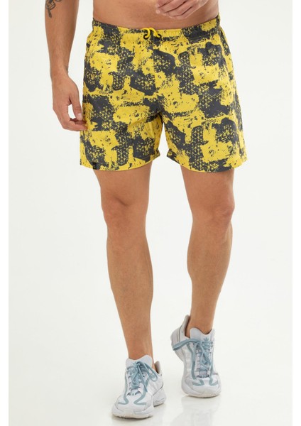 Sarı Regular Fit Düz Fermuarlı Cep Erkek Deniz Şortu - XE0123 fiyatları