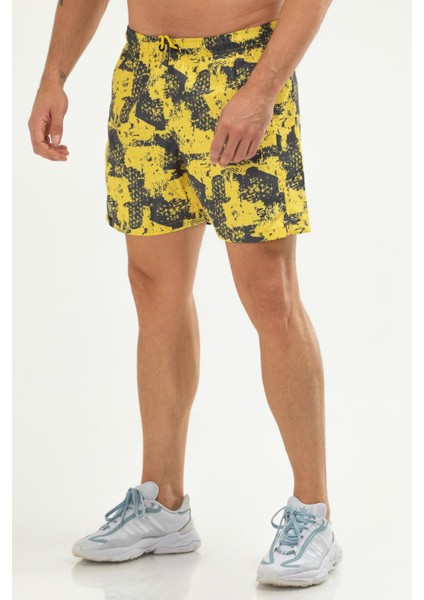 Sarı Regular Fit Düz Fermuarlı Cep Erkek Deniz Şortu - XE0123 modelleri
