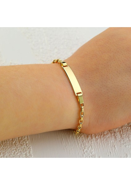Çocuk 14 Ayar Altın Künye Bileklik