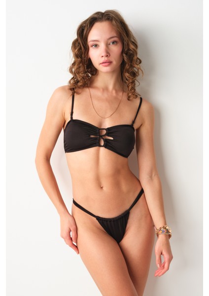 Berta Bantlı String Bikini Tek Alt Siyah 239206