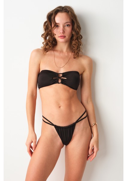 Berta Bantlı String Bikini Tek Alt Siyah 239206