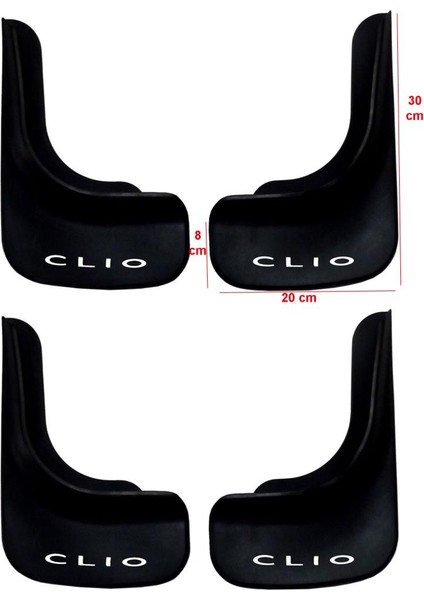 Renault Clio 2 1998-2005 Uyumlu 4 Lü Ön-Arka Paçalık Tozluk Çamurluk REN1UX001YD