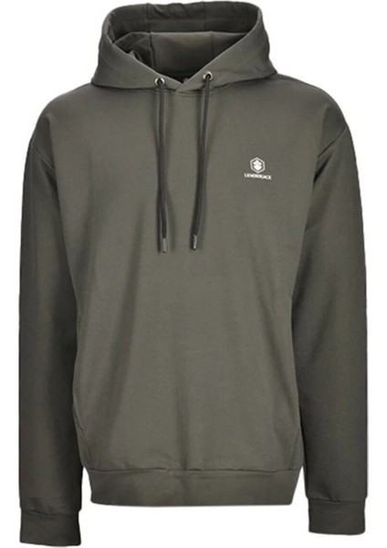 Erkek Haki Kapüşonlu Sweatshirt