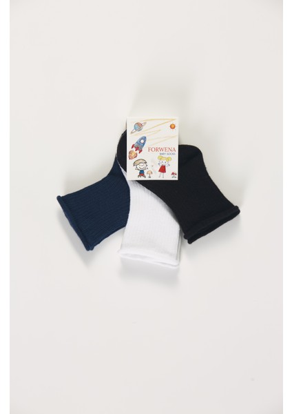 Baby Socks 3'lü Paket Bebek Renkli Pamuklu Lastiksiz Dikişsiz Soket Çorap