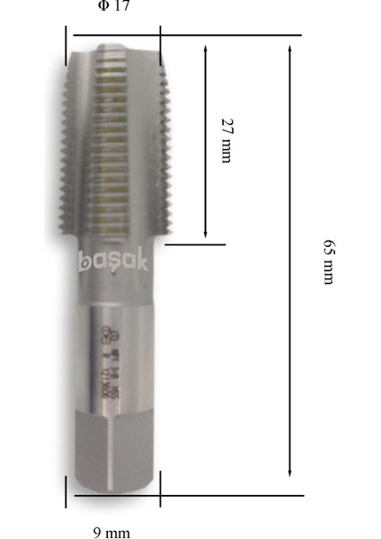 Npt 3/8 Konik Boru Makina Kılavuzu Hss