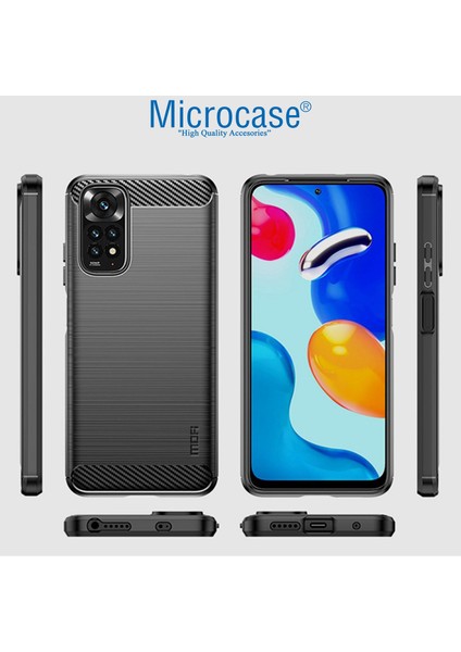 Xiaomi Redmi Note 11S - Redmi Note 11 Brushed Carbon Fiber Silikon Kılıf - Siyah AL3332 fiyatları