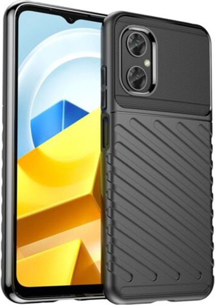 Xiaomi Poco M5 Thunder Serisi Darbeye Dayanıklı Silikon Kılıf - Siyah AL3421