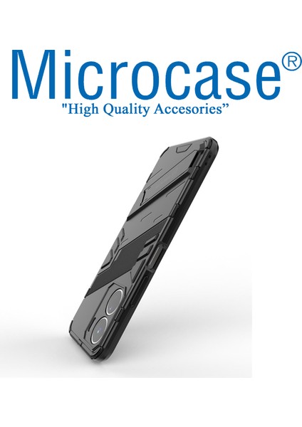 Vivo Y16 4g 2022 Matrix Serisi Armor Standlı Perfect Koruma Kılıf - Siyah AL3416 modelleri