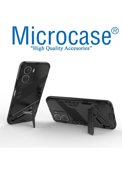 Vivo Y16 4g 2022 Matrix Serisi Armor Standlı Perfect Koruma Kılıf - Siyah AL3416 fırsatları