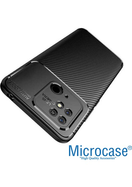 Xiaomi Poco C40 /xiaomi Redmi 10C Maxy Serisi Carbon Fiber Silikon Kılıf - Siyah AL3413