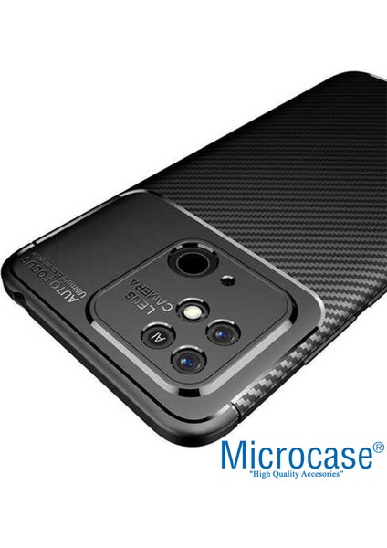 Xiaomi Poco C40 /xiaomi Redmi 10C Maxy Serisi Carbon Fiber Silikon Kılıf - Siyah AL3413