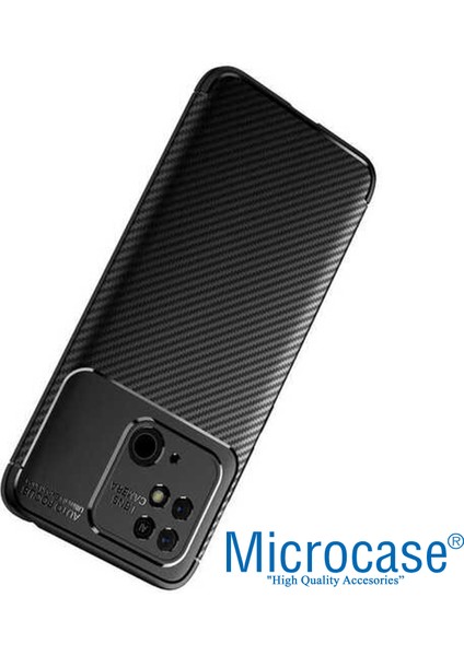 Xiaomi Poco C40 /xiaomi Redmi 10C Maxy Serisi Carbon Fiber Silikon Kılıf - Siyah AL3413