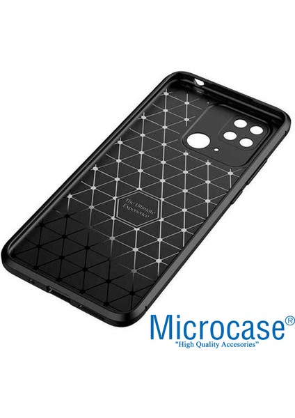 Xiaomi Poco C40 /xiaomi Redmi 10C Maxy Serisi Carbon Fiber Silikon Kılıf - Siyah AL3413