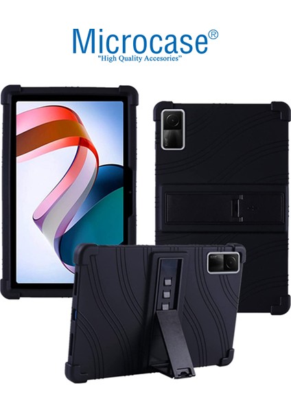 Xiaomi Redmi Pad 10.61 Inch Tablet Için Standlı Silikon Kılıf - Siyah AL3309
