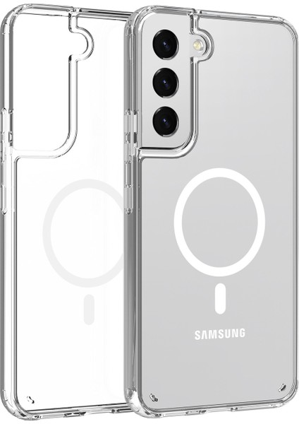 Samsung Galaxy S23 Plus Magsafe Manyetik Darbeye Dayanıklı Yarı Esnek Plastik Tpu Kılıf - AL8113 Şeffaf