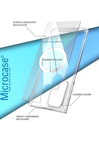 Samsung Galaxy S23 Plus Magsafe Manyetik Darbeye Dayanıklı Yarı Esnek Plastik Tpu Kılıf - AL8113 Şeffaf