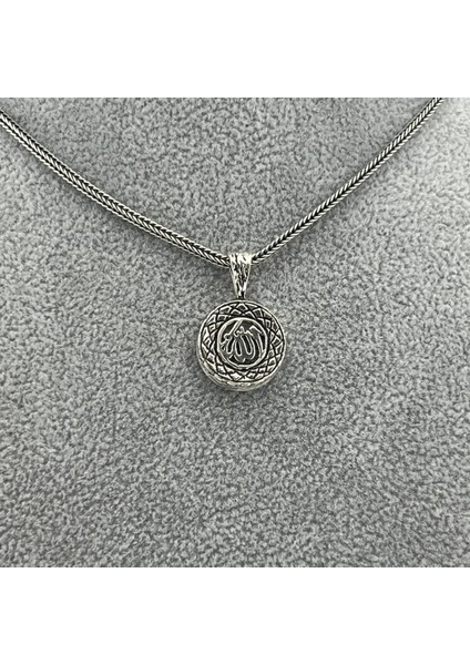 925 Ayar Gümüş "allah" Yazılı Cevşen Kolye