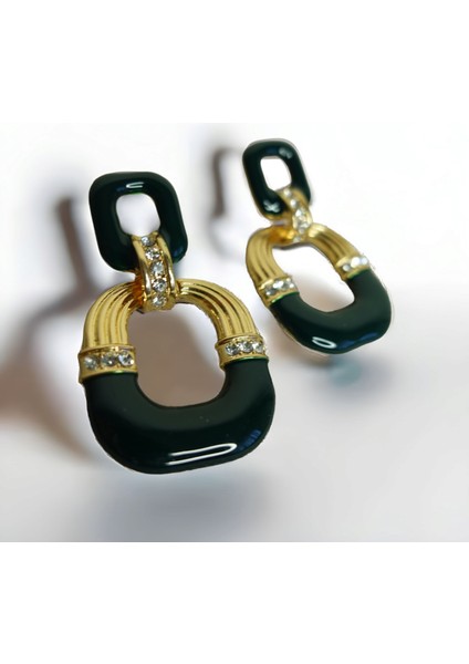 Mini Taş Detaylı Mineli Dörtgen Küpe fiyatları